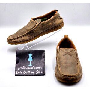 Twisted X Women's Brown Leather Slip On Bomber X Zero Casual Shoes Sz 6.5 2230